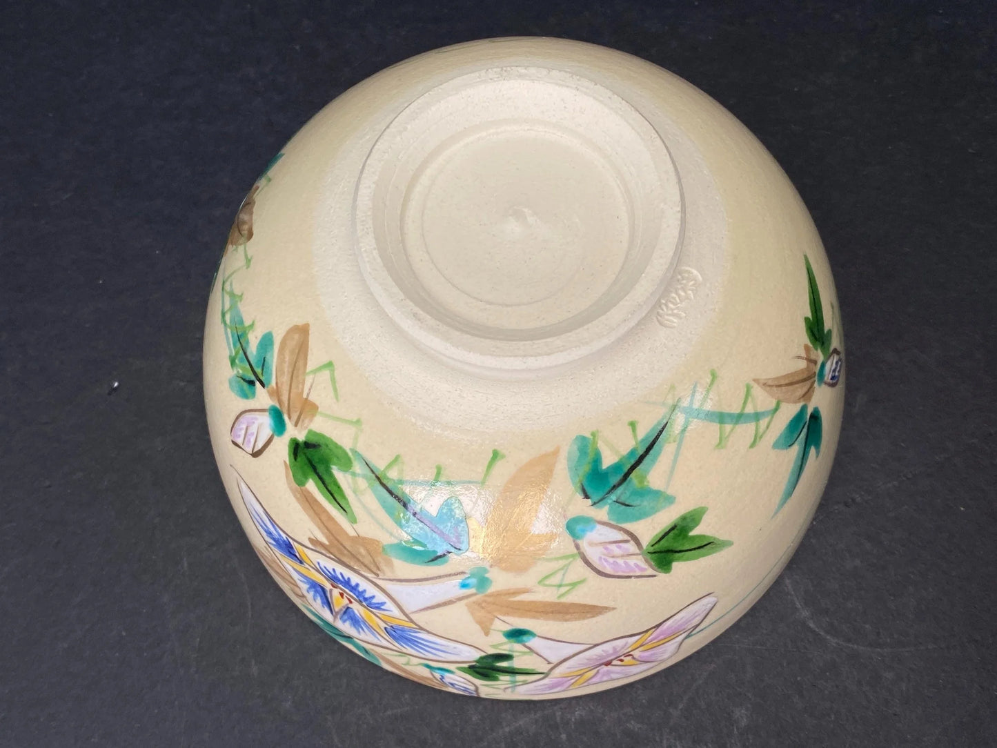 Nippon Kyo yaki ware Chawan Matcha Tea bowl：made by Kosen, Pattern Inside and outside the bowl, tea ceremony