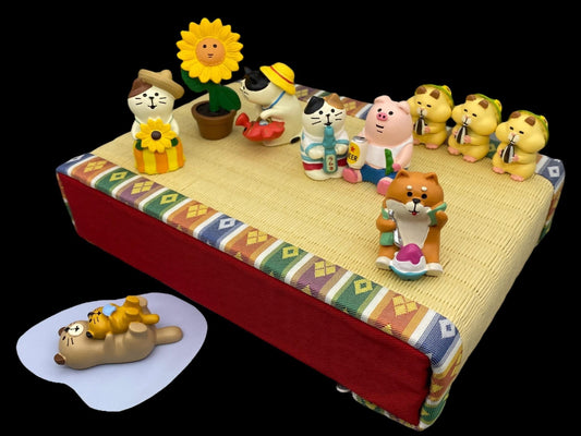 Japanese Decole, Concombre Garden animals, NEW, Maneki Neko, chill garden, animal ornament, Kitten, Dog, Piglet