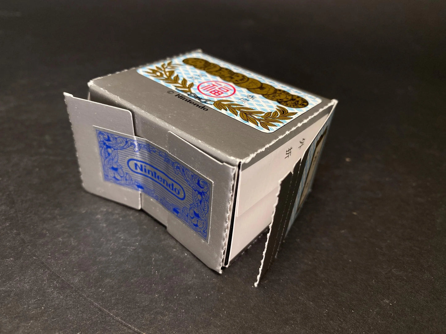 Nintendo Japanese Playing Cards Hikifuda, Harifuda 張札 Daitoryo for Tehonbiki, president tehonbiki cards vintage 70s, Black Deck