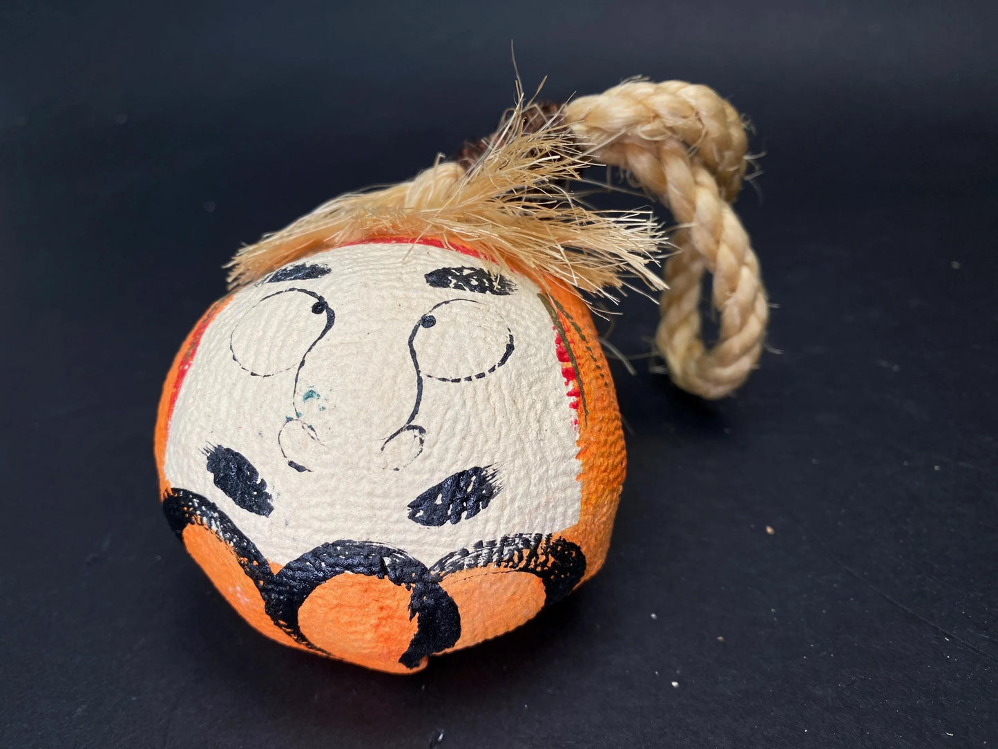 Japanese Clay Bell Vtg Dorei, Halloween, demon clay bell,  Vtg Karura Karasu Tengu Yokai Pottery, Lucky Charm
