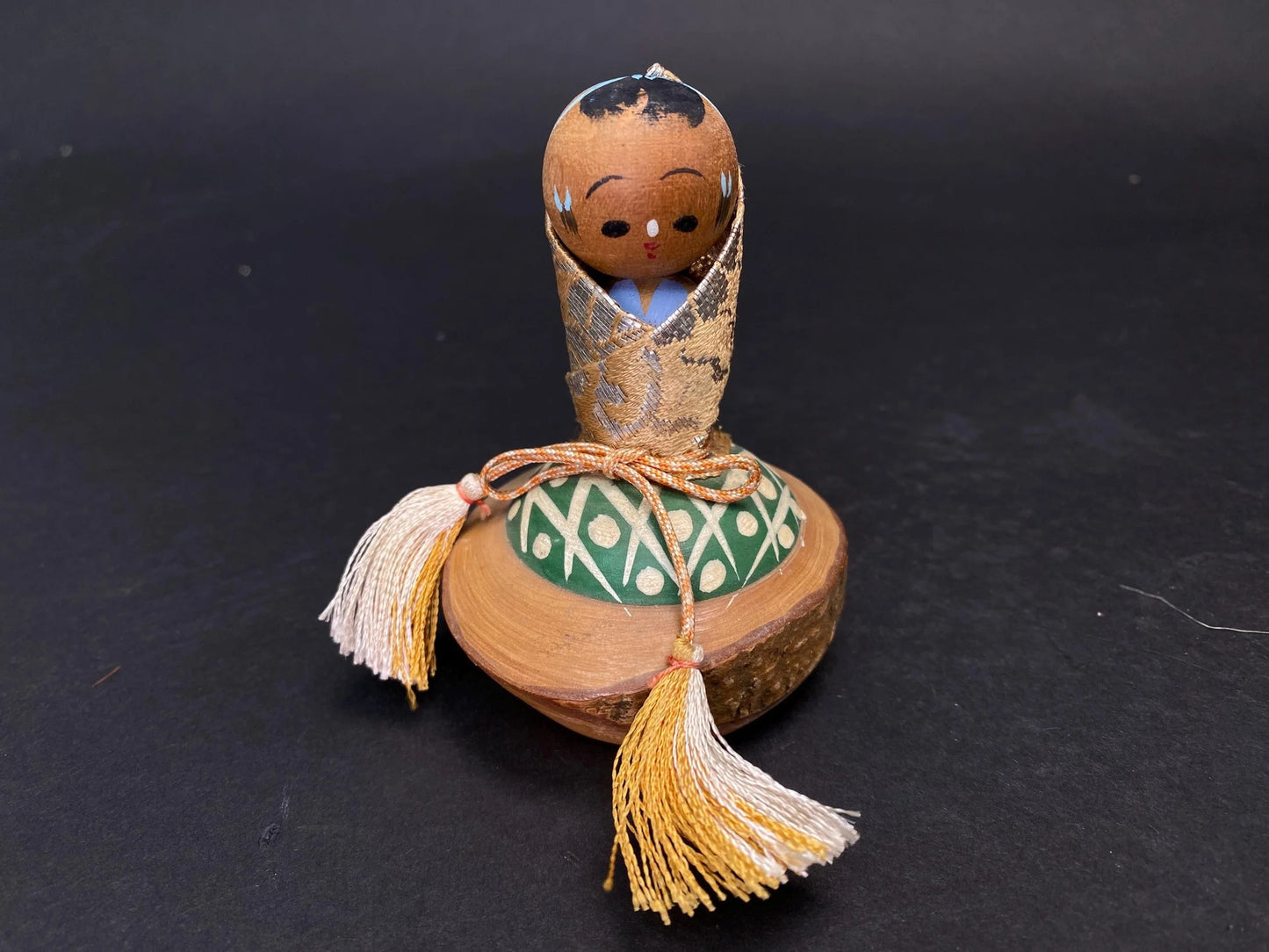 Japanese Kokeshi Dolls, Kimono 5 design dolls, Made in Japan, Small Size Wooden doll Vintage