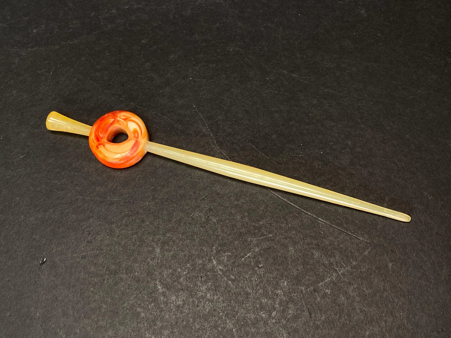 Japanese Kanzashi Kimono Geisha, Yellow & Black lacquerware hair stick, transparent Tama, Kushi Comb, Hair Ornament