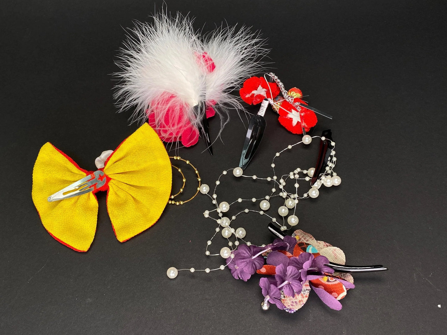 Japanese Hairpin Kanzashi Hair Ornaments Accessories, Ribbons, Bride Kanzashi, Hair Ornament