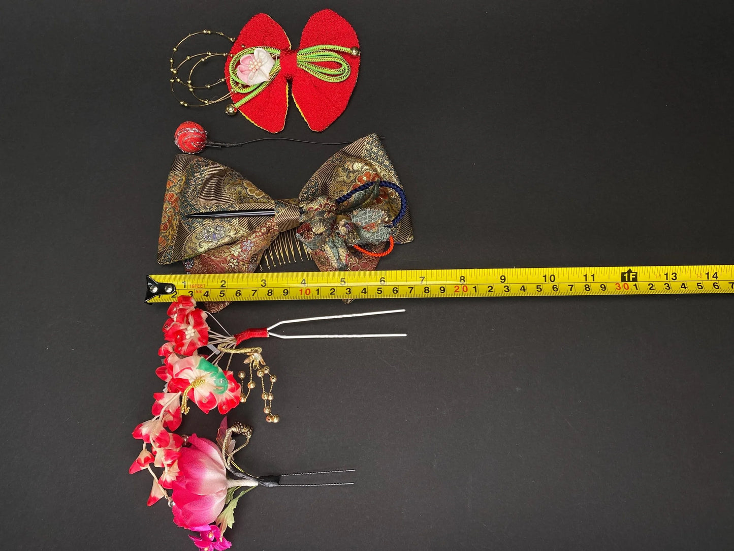 Kanzashi Japanese geisha Hairpin Hair Ornaments Accessories Hair ornament, Ribbons, wedding Kanzashi, Made in Japan