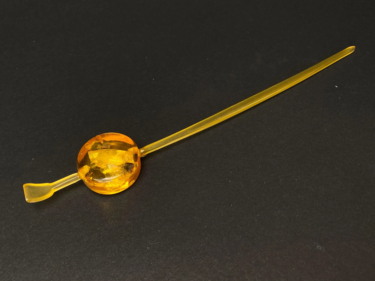 Japan Kanzashi Kimono Geisha, transparent Tama, Yellow hawksbill style hair stick,Kushi Comb, Hair Ornament