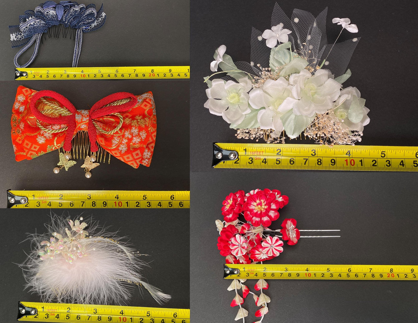 Japan Kanzashi Kimono Geisha, Seide Haarschmuck, Girl's day, kid’s kimono set, Kimono Silk Hair Kushi Comb, Hair Ornament