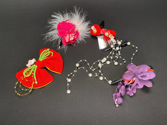 Japanese Hairpin Kanzashi Hair Ornaments Accessories, Ribbons, Bride Kanzashi, Hair Ornament