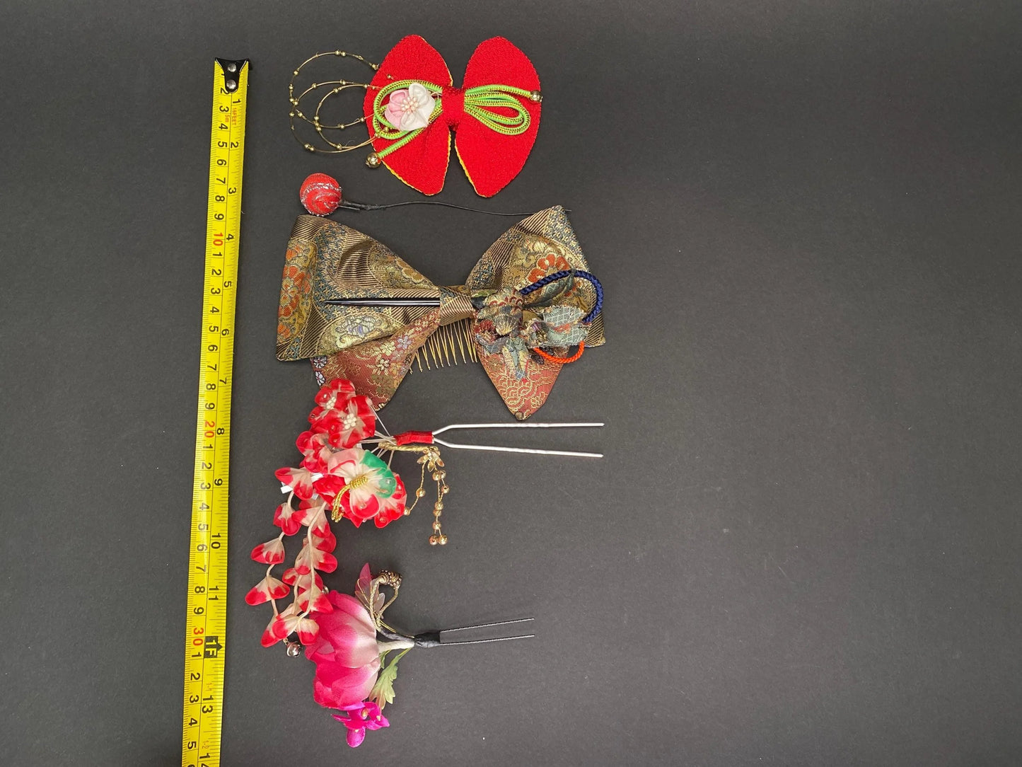 Kanzashi Japanese geisha Hairpin Hair Ornaments Accessories Hair ornament, Ribbons, wedding Kanzashi, Made in Japan