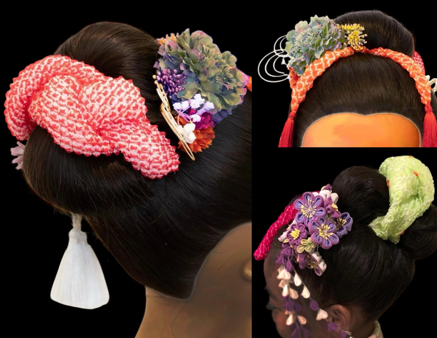 Hairpin Kanzashi Japanese Hair Ornaments, Accessories, 753hair set, Bride Kanzashi, Hair Ornament