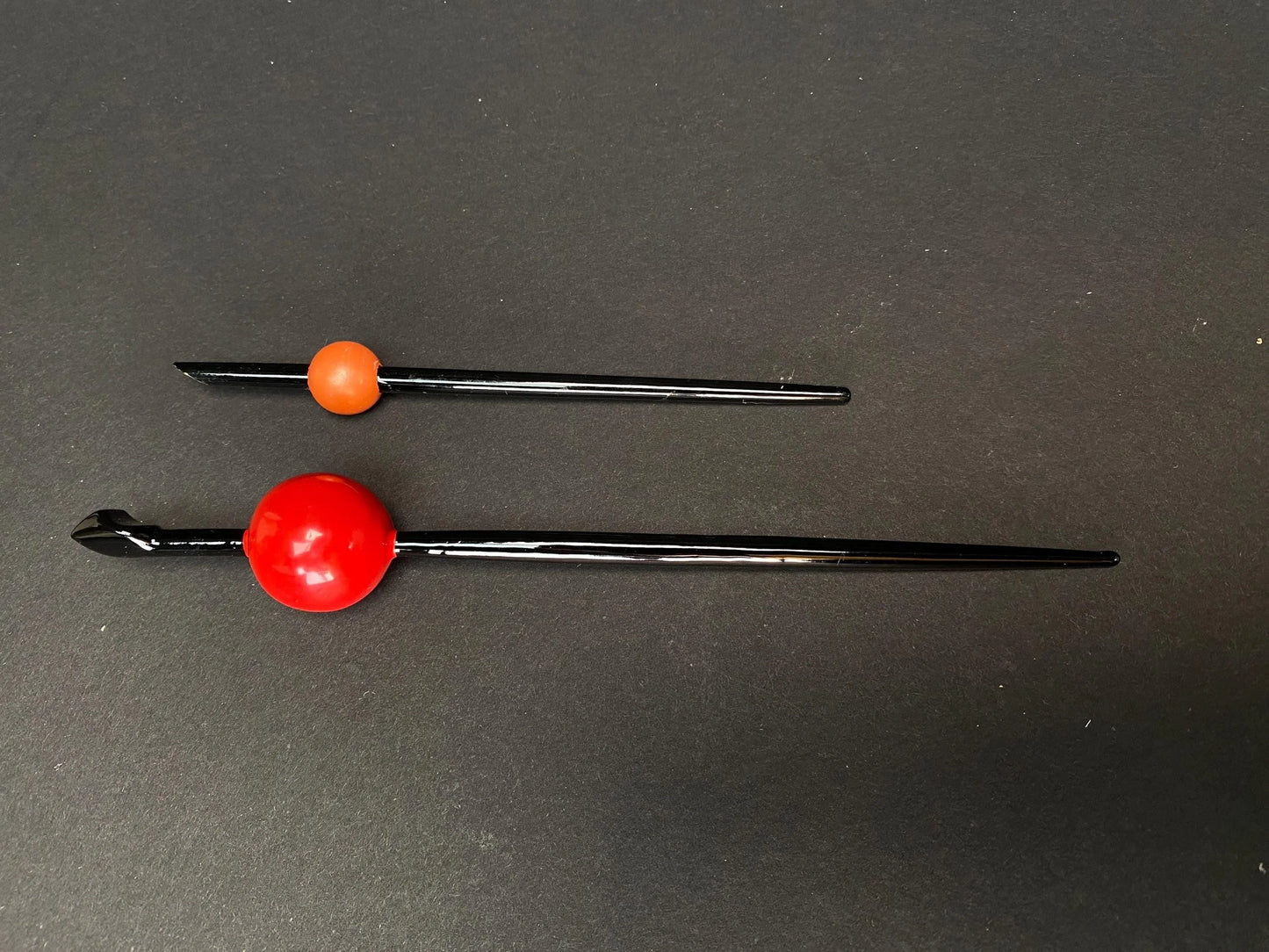 Tama Kanzashi Orange Hair Stick, Kimono Geisha Hair Stick, hair ornament, colorful Tama, Wood Tama, hair set