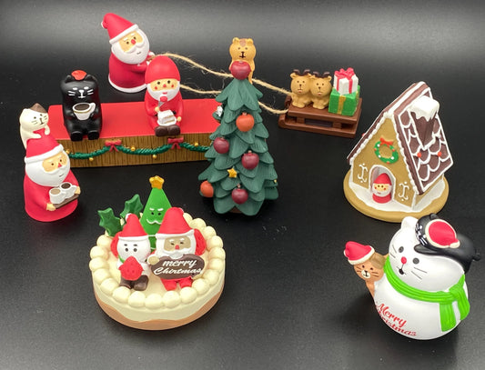 Japanese Christmas Miniature Figurines Desktop, Mini Christmas Decoration Bookshelf, Scene Decoration, Decole, NEW