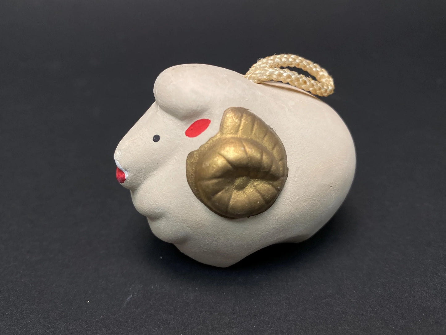 Japanese Zodiac Clay bell Figurine, Clay Doll Figure lucky charm Tiger, Sheep, Horse, & Monkey Ornament