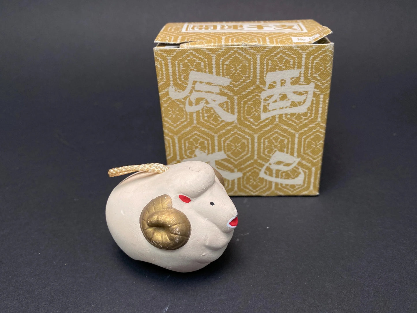 Japanese Zodiac Clay bell Figurine, Clay Doll Figure lucky charm Tiger, Sheep, Horse, & Monkey Ornament