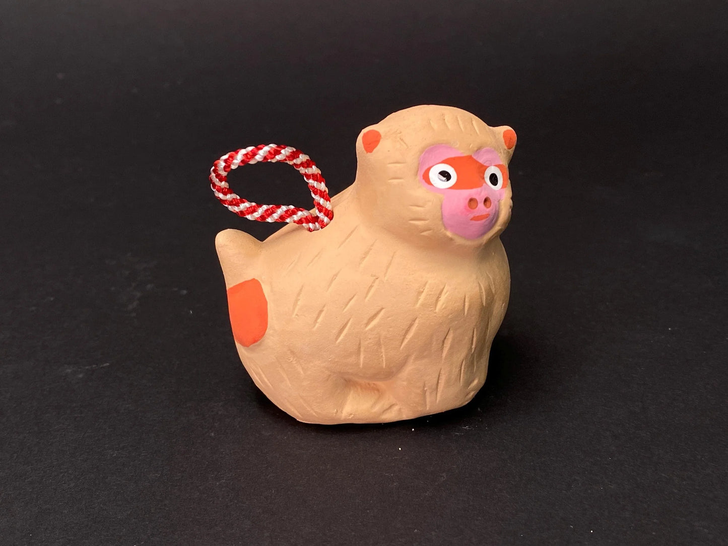 Japanese Zodiac Clay bell Figurine, Clay Doll Figure lucky charm Tiger, Sheep, Horse, & Monkey Ornament