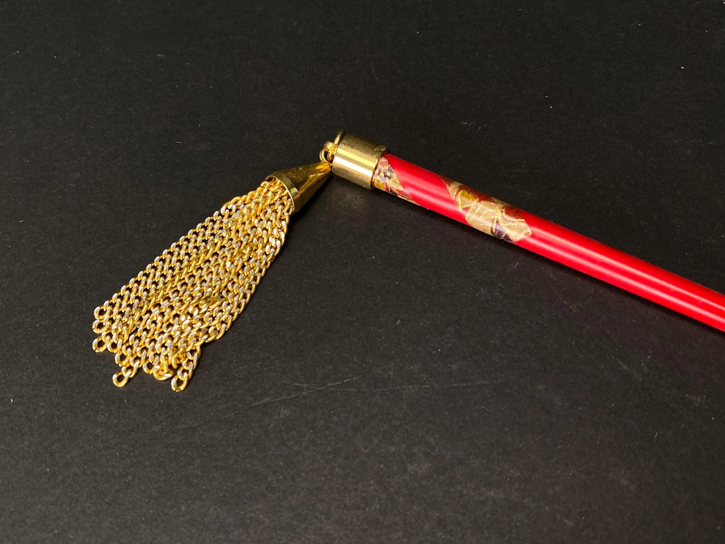 Japanese Kanzashi Kimono Geisha Ogi hair stick with tassel, Bira-bira, Tama, Hair Ornament