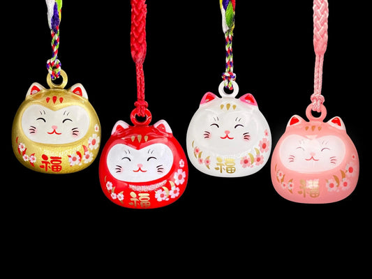 Lucky Cat Water Sound Bell, egg shape, Mobile Phones accessory, NEW, Maneki Neko, Fortune Keychain, Cute Neko