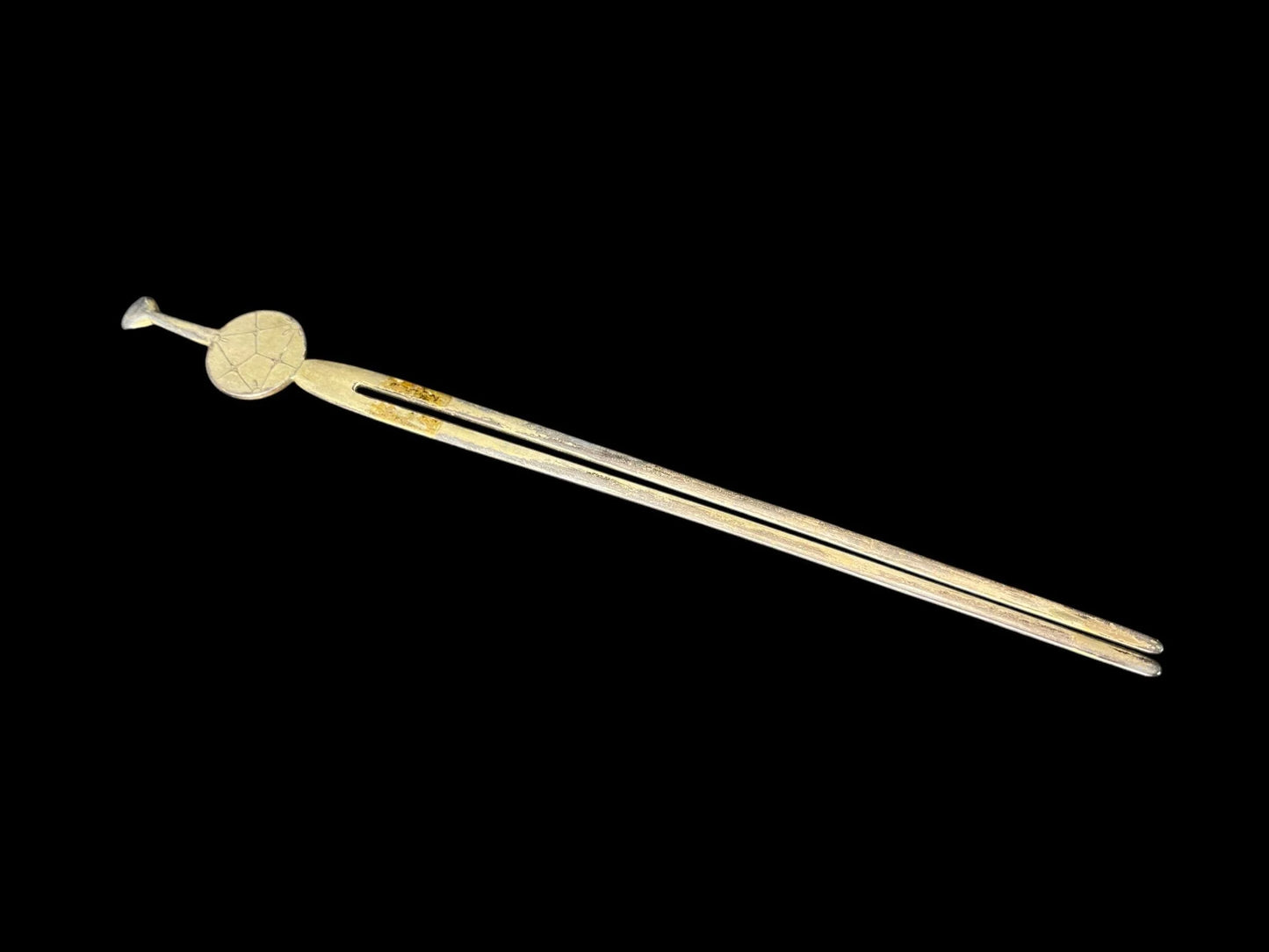 Japanese Kanzashi Antique Metalwork Hairpin Silver Hair Stick, Kogai, Ogi, Kimono Geisha Bira-bira, Metal hair stick, Hair Ornament