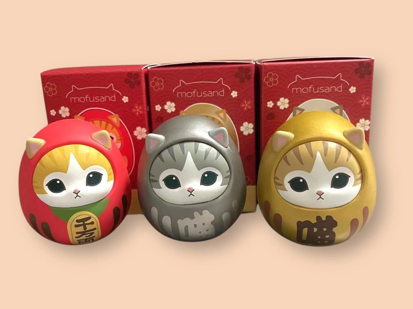 Japanese Cute Daruma Figure Waving Cat, Easter egg, Daruma Doll, Japanese Figurine, NEW, Maneki Neko Boxed, NEW, 3 options, Good Fortune