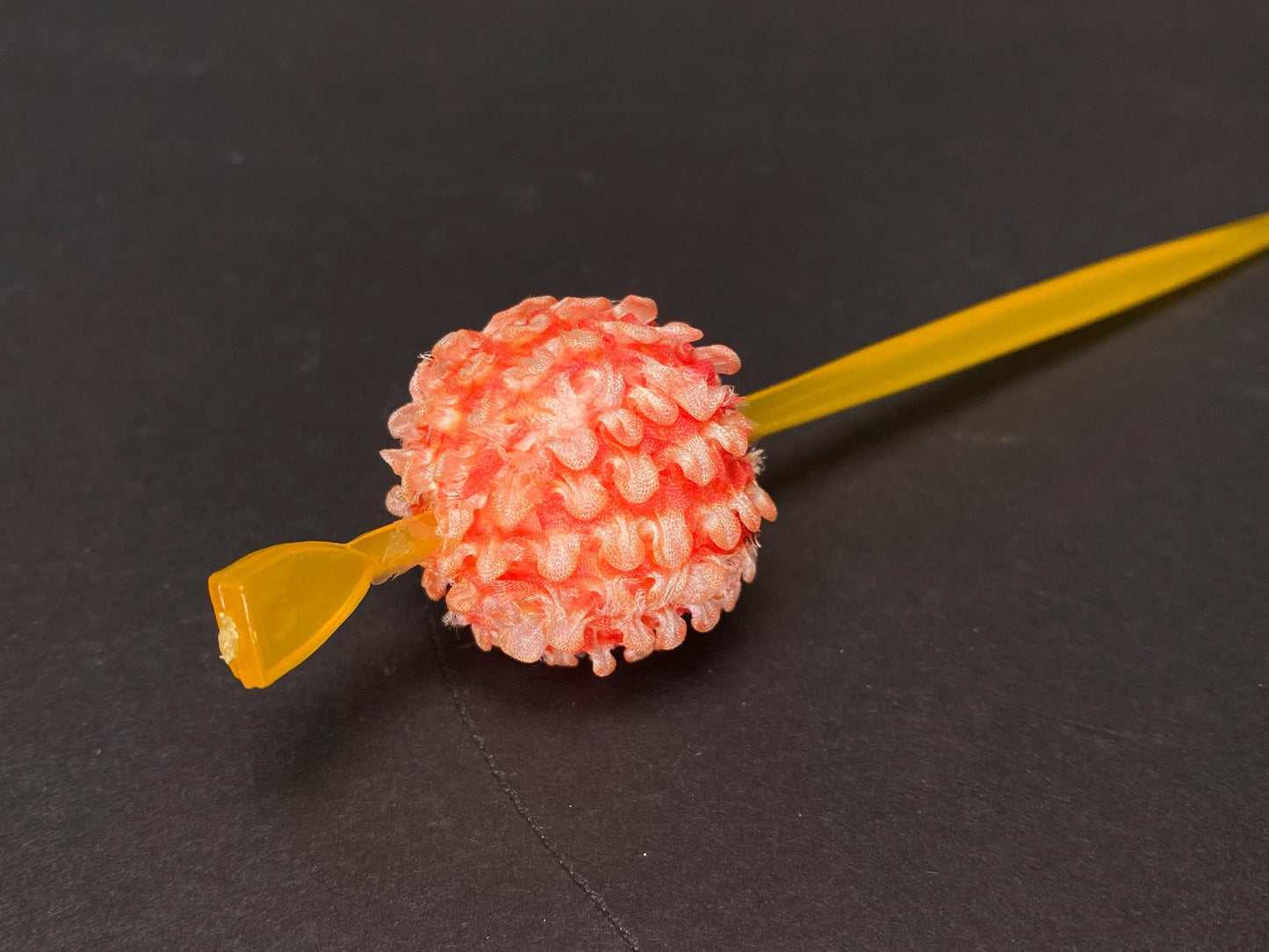 Japan Kanzashi Kimono Geisha, Unique Yellow lacquerware hair stick, transparent Tama, Kushi Comb, Hair Ornament