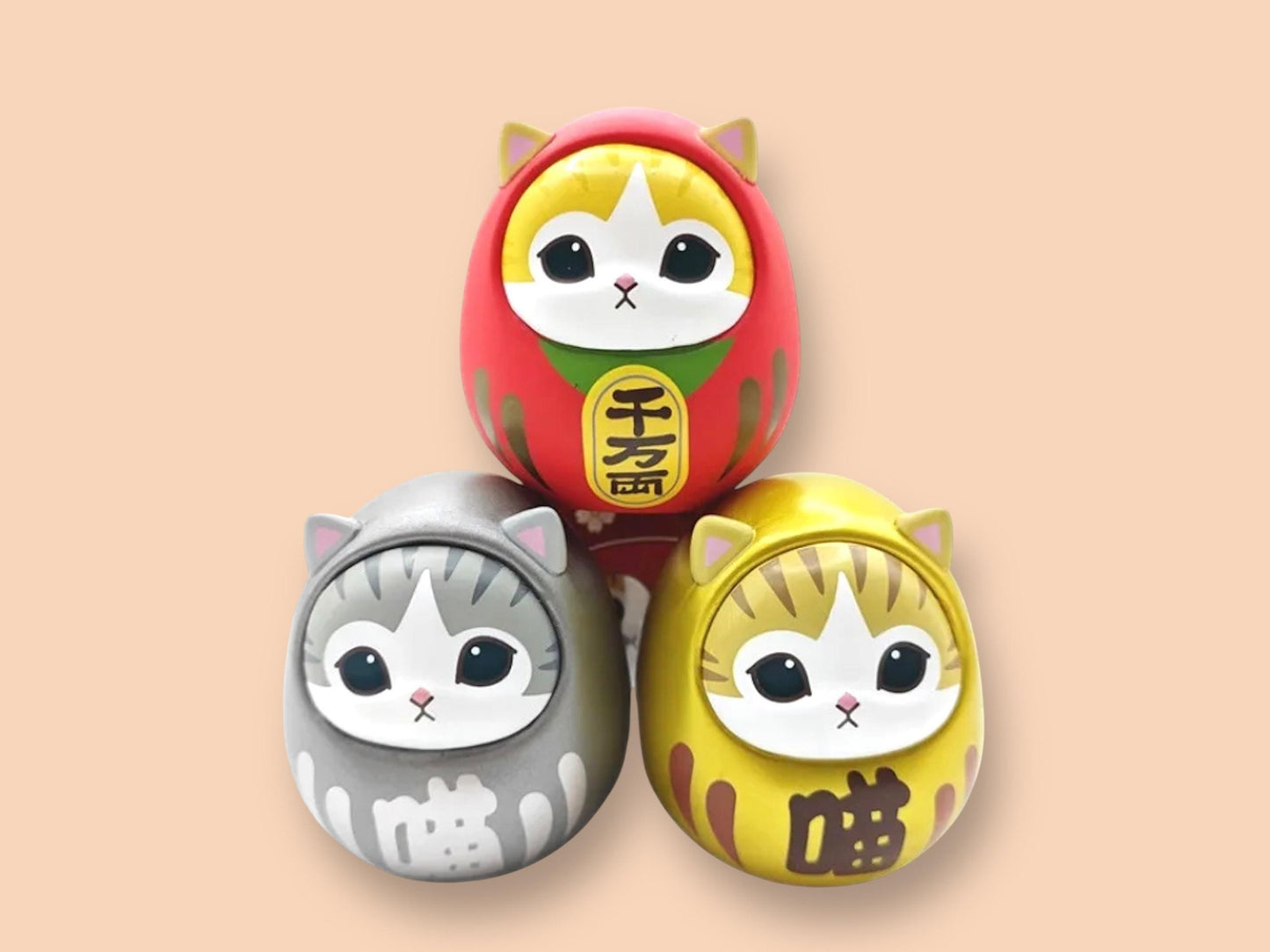 Japanese Cute Daruma Figure Waving Cat, Easter egg, Daruma Doll, Japanese Figurine, NEW, Maneki Neko Boxed, NEW, 3 options, Good Fortune