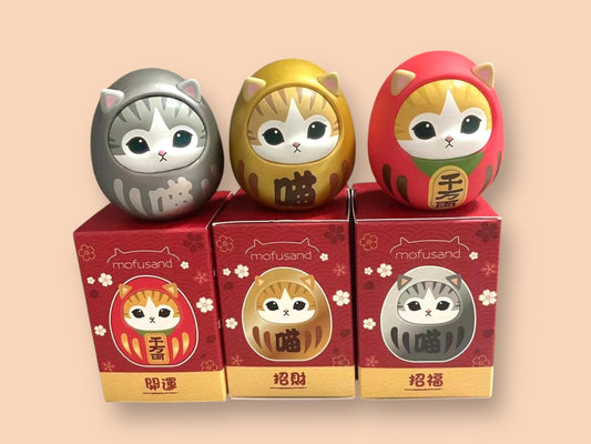 Japanese Cute Daruma Figure Waving Cat, Easter egg, Daruma Doll, Japanese Figurine, NEW, Maneki Neko Boxed, NEW, 3 options, Good Fortune