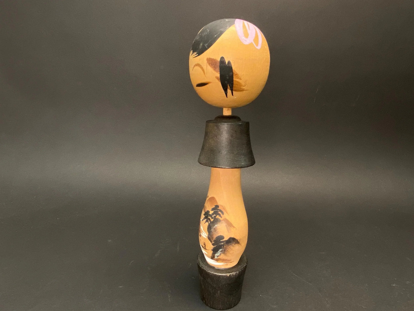 Japanese Kokeshi Dolls, Big Kimono 4 design dolls, Made in Japan, median Size Wooden doll Vintage