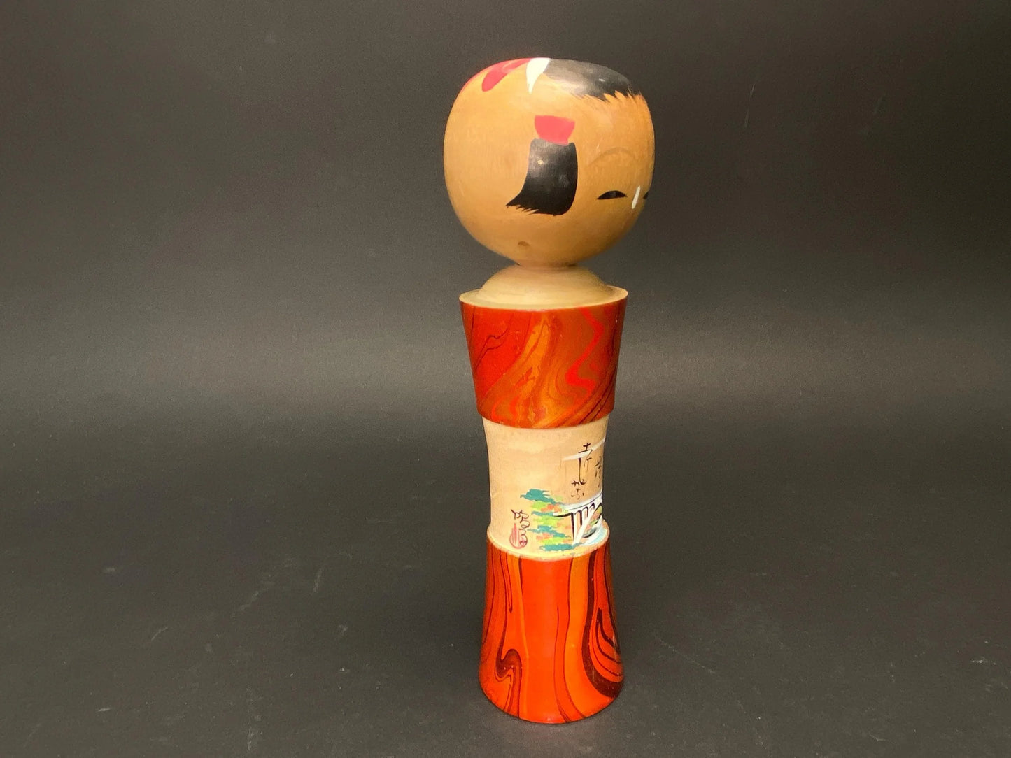 Japanese Kokeshi Dolls, Big Kimono 4 design dolls, Made in Japan, median Size Wooden doll Vintage