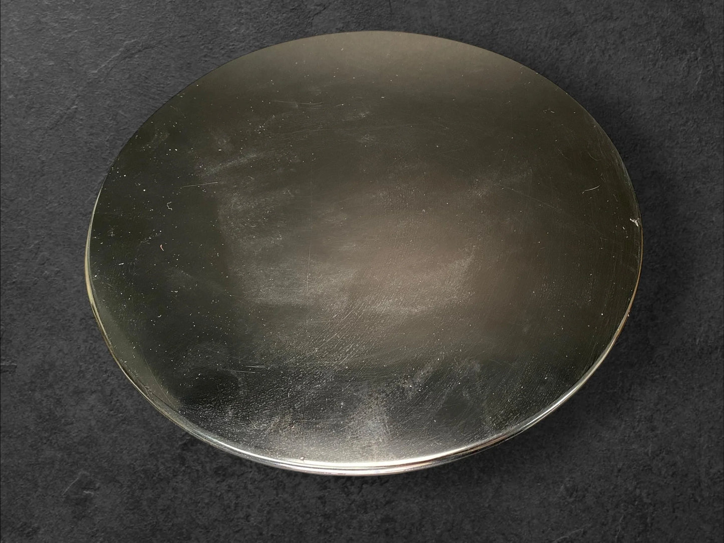 Vintage Japanese Black Lacquer Shikiita Board 11.5": Round Ikebana Vase Base, Wooden Urushi Display Stand, Tea Ceremony Tray with Box