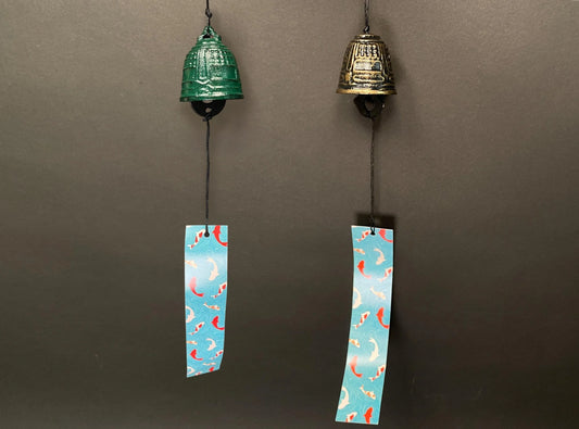 Iron wind chimes Nambu Fu ring ironware with 3 different colorful tail, NEW,  Zen Garden Decor, Ironware Garden Decor, Outdoor Patio Sound