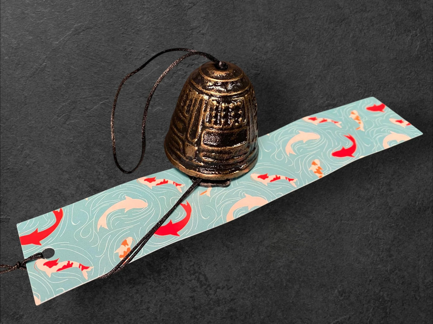 Iron wind chimes Nambu Fu ring ironware with 3 different colorful tail, NEW,  Zen Garden Decor, Ironware Garden Decor, Outdoor Patio Sound