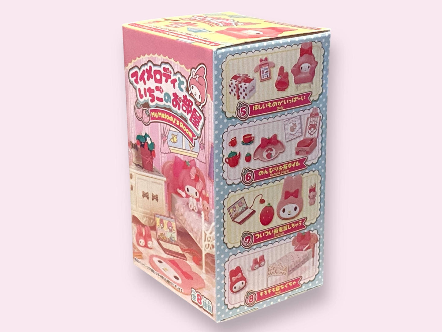 Sanrio My Melody and Strawberry Room, Secret Mascot blind Box, Blind Box, Cute Play House, Rement Miniature Furniture Toy, Melody set