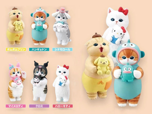 Mofusand X Sanrio Mystery Blind Box,  Narikiri Figure Surprise Toy, Kitty Club, Pochacco, Hangyodon, Pompompurin, and Kuromi Capsule Toy