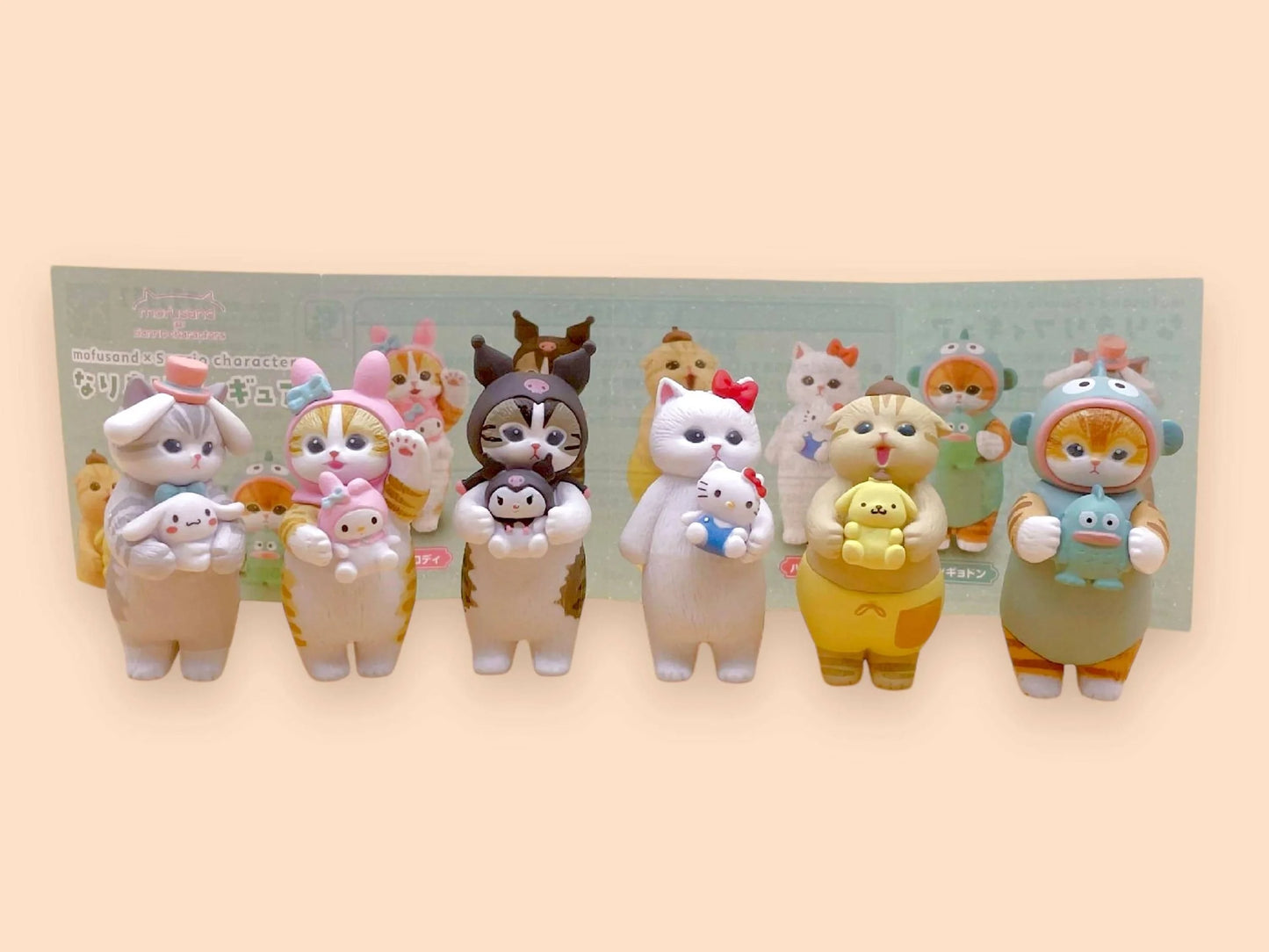Mofusand X Sanrio Mystery Blind Box,  Narikiri Figure Surprise Toy, Kitty Club, Pochacco, Hangyodon, Pompompurin, and Kuromi Capsule Toy