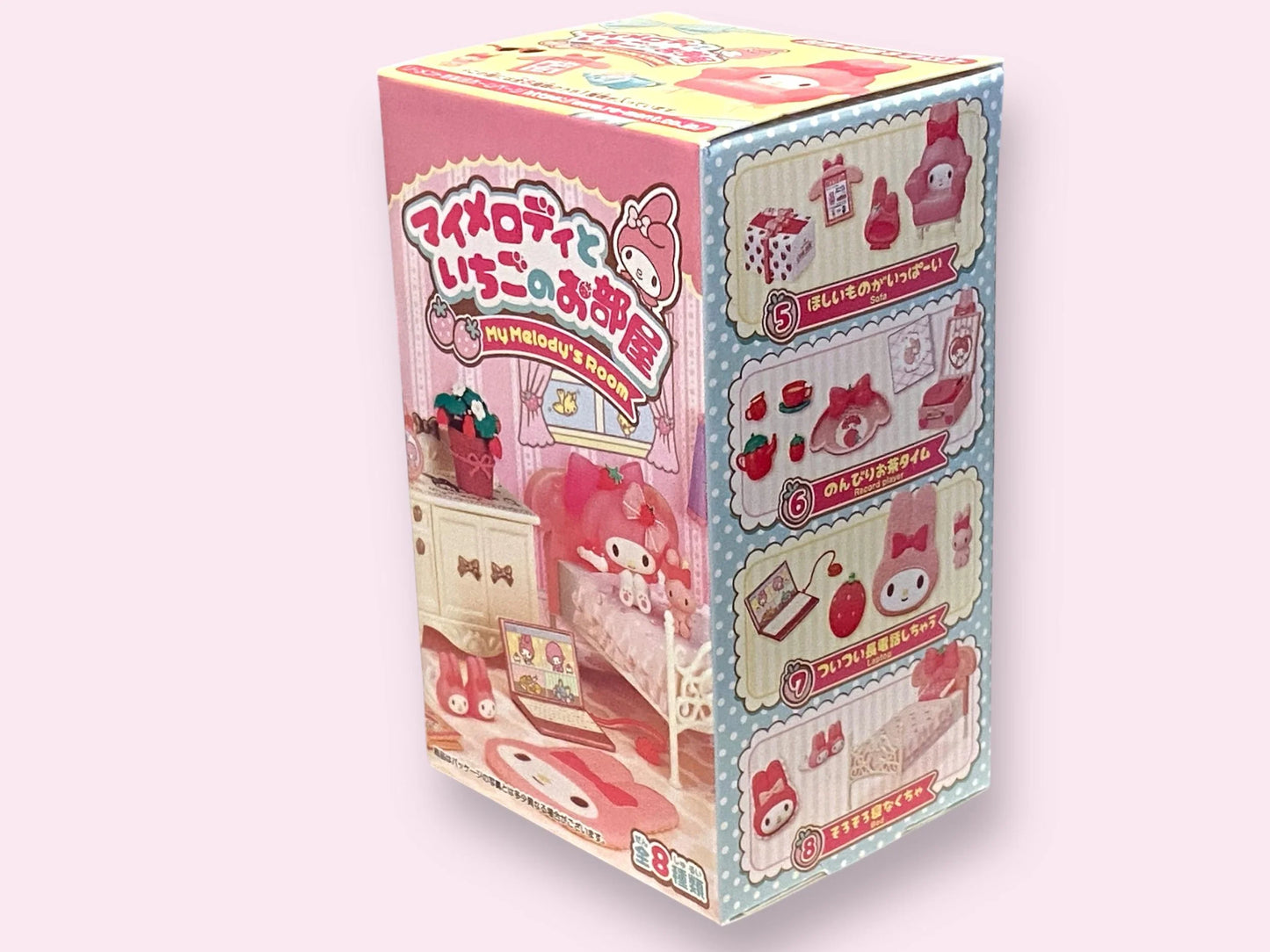 Sanrio My Melody and Strawberry Room, Secret Mascot blind Box, Blind Box, Cute Play House, Rement Miniature Furniture Toy, Melody set