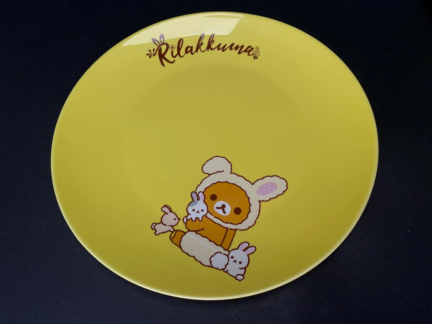 Rilakkuma Plate Novelty San-x Lawson Collaboration Japan Kiiroitori Korilakkuma Yellow Dish Set of 2, 8.26", 6.5"