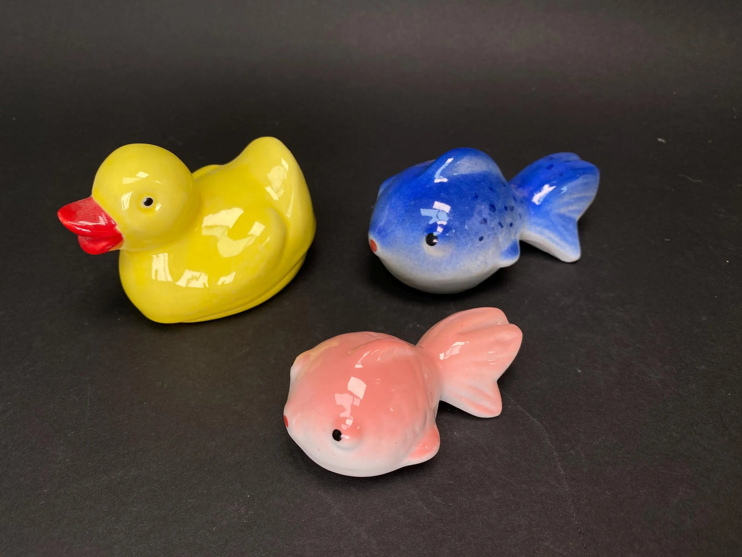 Hand-Painted Ceramic Koi Fish & Duck Water Floats - Japanese Garden Decor