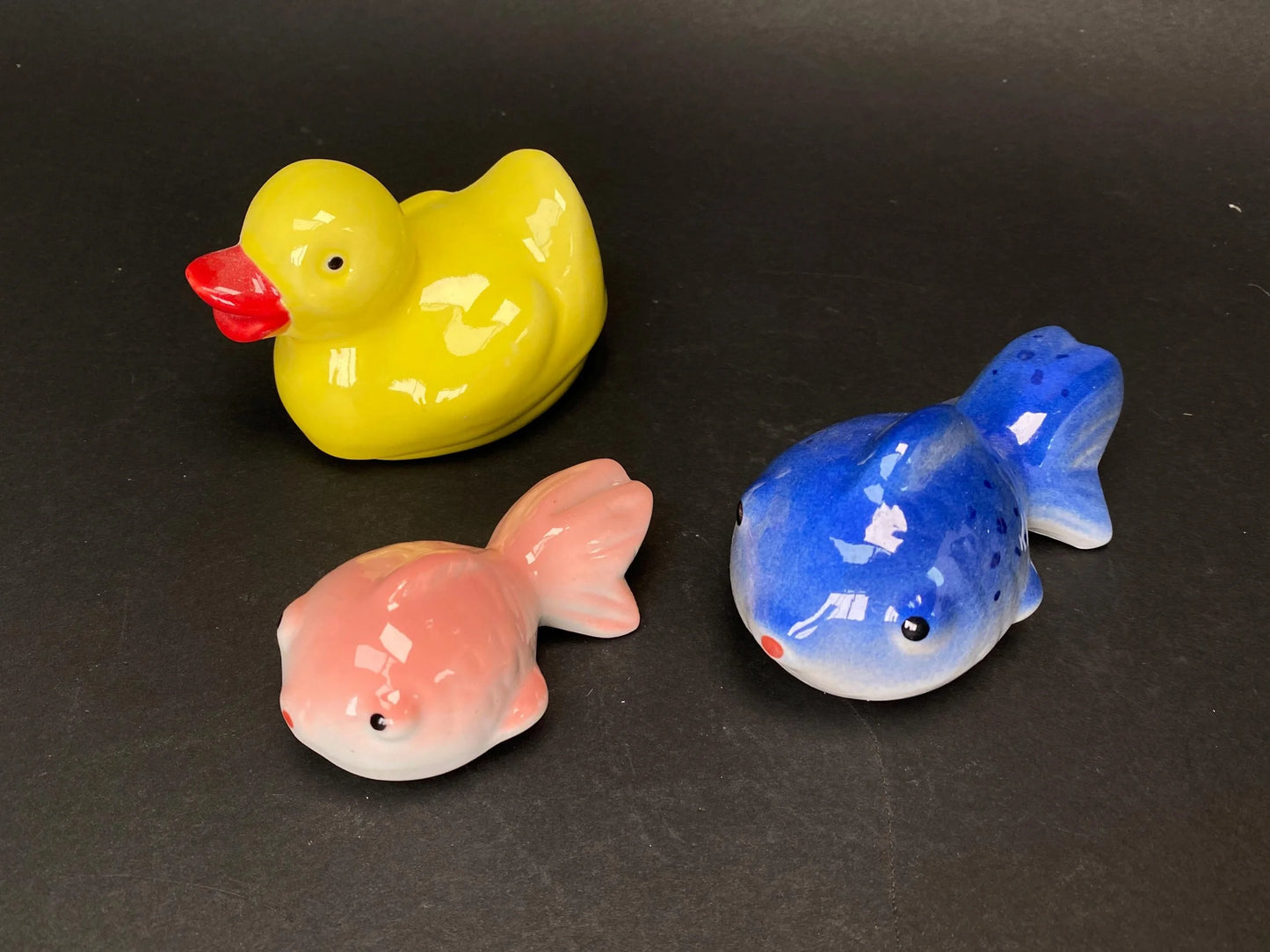 Hand-Painted Ceramic Koi Fish & Duck Water Floats - Japanese Garden Decor