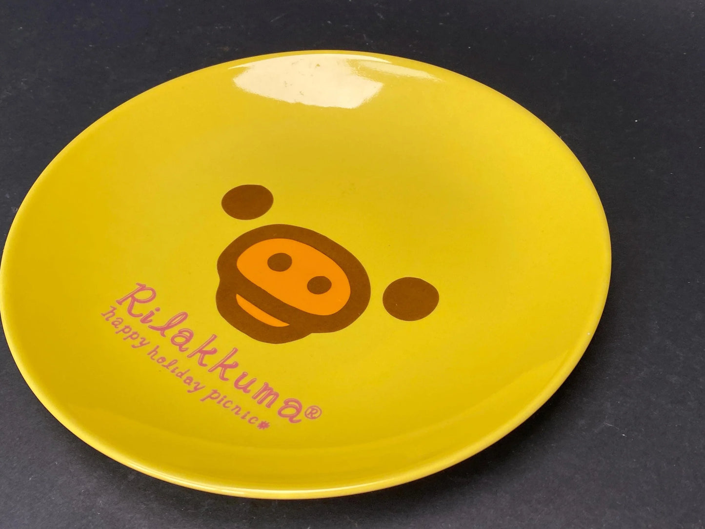 Rilakkuma Plate Novelty San-x Lawson Collaboration Japan Kiiroitori Korilakkuma Yellow Dish Set of 2, 8.26", 6.5"