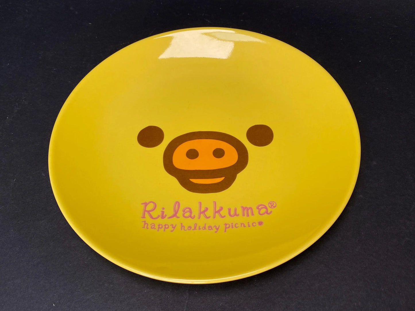 Rilakkuma Plate Novelty San-x Lawson Collaboration Japan Kiiroitori Korilakkuma Yellow Dish Set of 2, 8.26", 6.5"