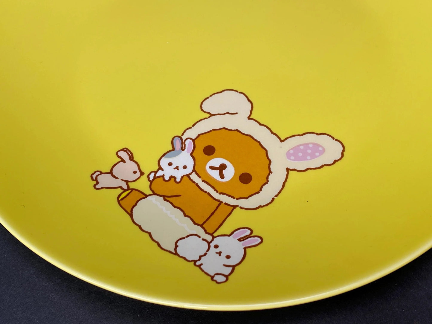 Rilakkuma Plate Novelty San-x Lawson Collaboration Japan Kiiroitori Korilakkuma Yellow Dish Set of 2, 8.26", 6.5"