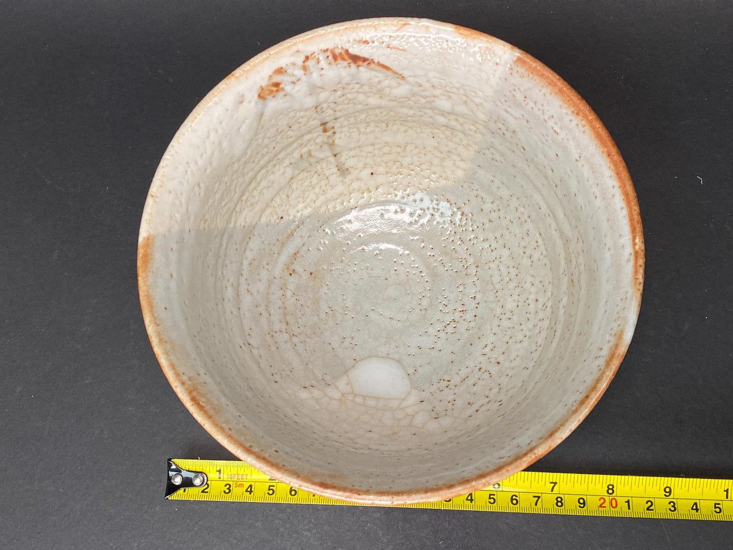 Japanese Shino Ware Bowl Bamboo Pattern 8 in