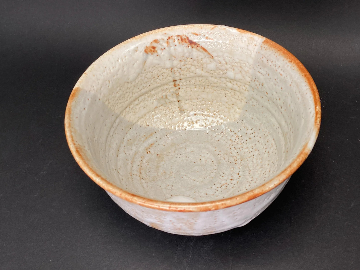 Japanese Shino Ware Bowl Bamboo Pattern 8 in