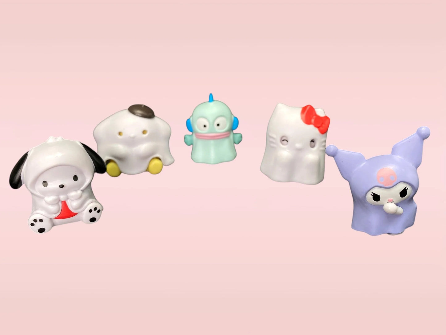 Sanrio Characters Halloween Play Ghost Figurine Blind Box: Kawaii Gatcha Capsule Kuromi, Pochacco, Hello Kitty, Hangyodon, Pompompurin