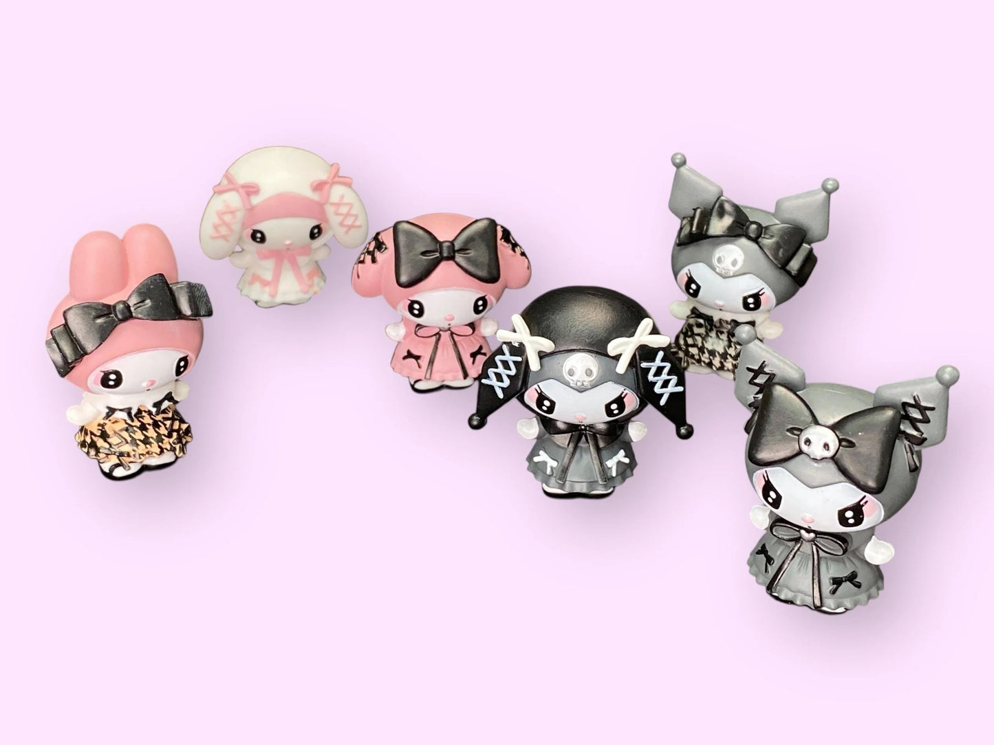 Kuromi My Melody Sanrio Gothic Lolita Fashion Blind Box Figurine Collectible: Masukotto Cute Dark Pink Black White Figures blind box