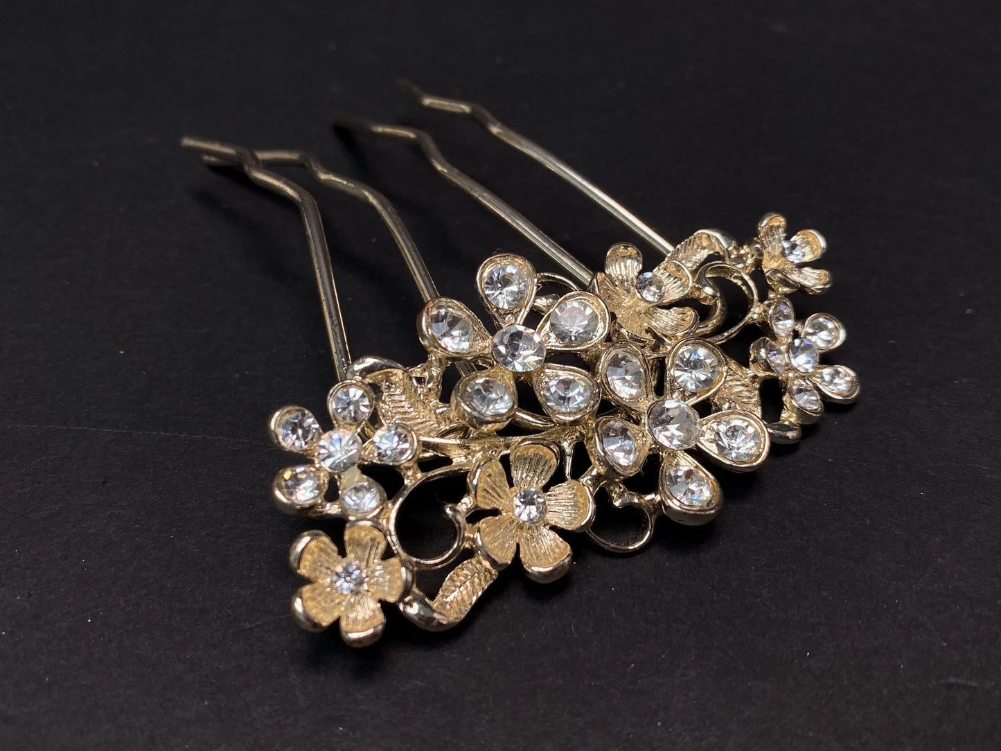 Kanzashi Kimono Geisha Elegant Pearl & Rhinestone Hairpins, U shape Tama Kushi Comb Hair Ornament