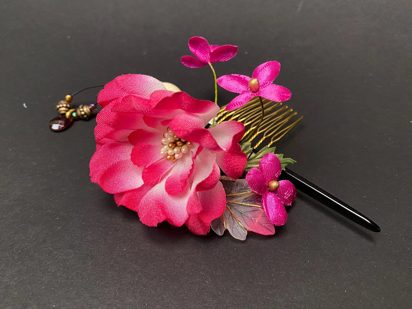 Japanese Kanzashi Hair Ornaments for Kimono Yukata 4 Styles: Floral Clips, Bows, and Braided Combs, Cosplay & Formal Wear Accessory