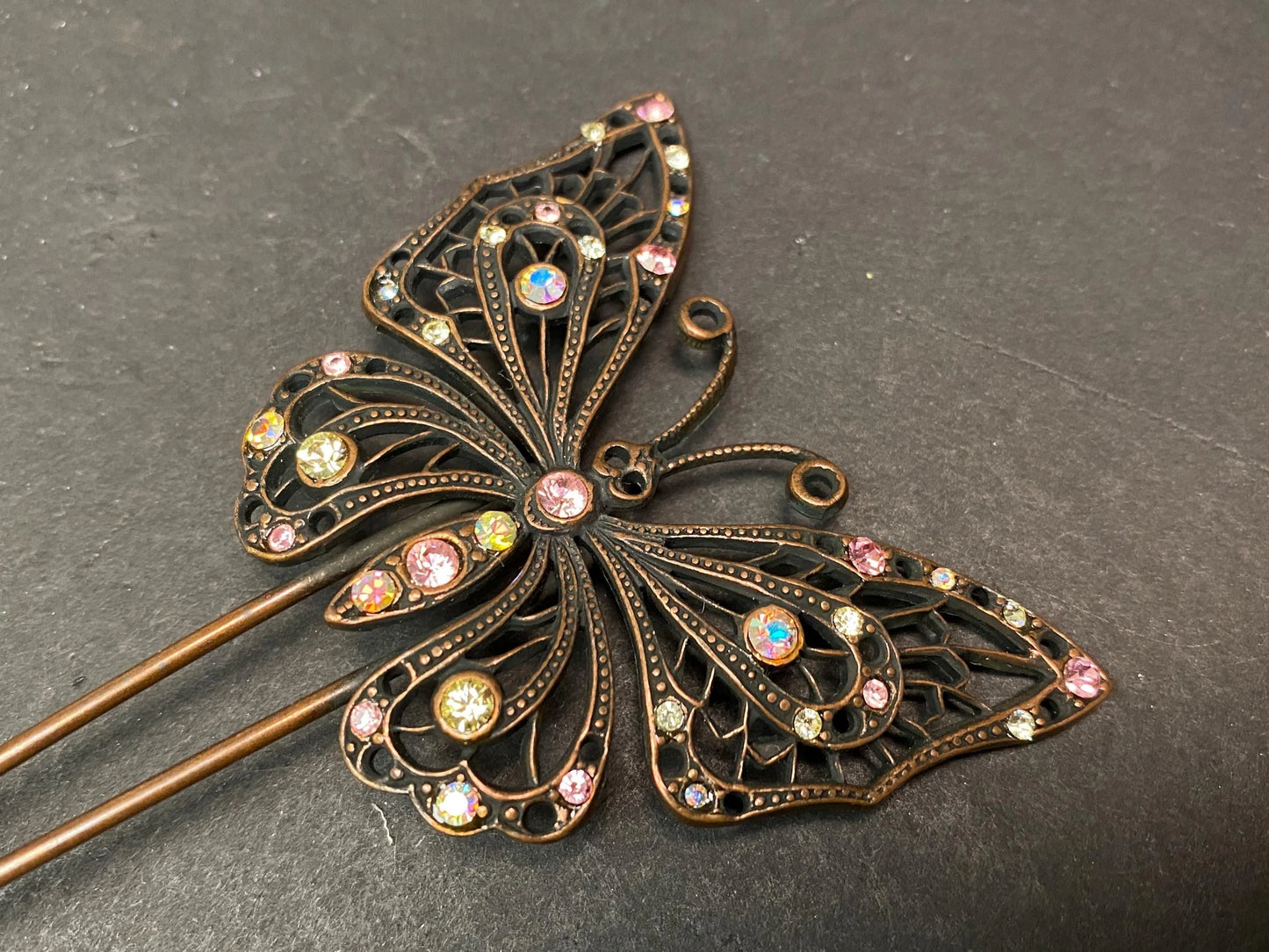 Japanese Kanzashi Kimono Hair Pins Ornaments 4 Styles: Butterfly, Beaded, Lacquer Rhinestone U Shaped Hair Forks  Kimono Accessory