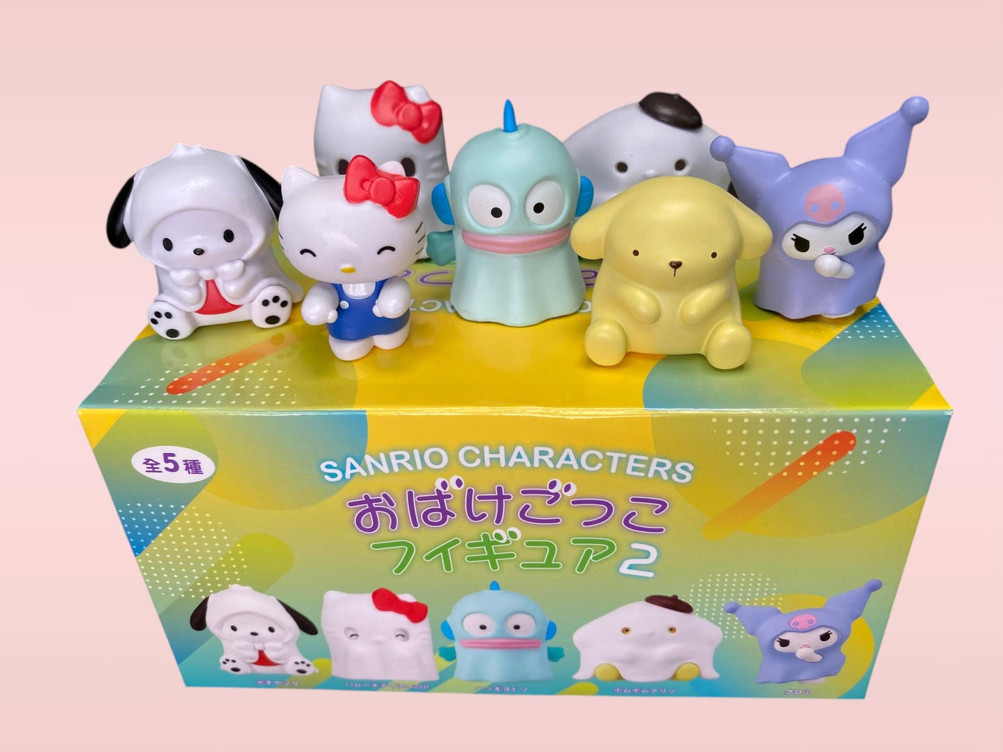 Sanrio Characters Halloween Play Ghost Figurine Blind Box: Kawaii Gatcha Capsule Kuromi, Pochacco, Hello Kitty, Hangyodon, Pompompurin