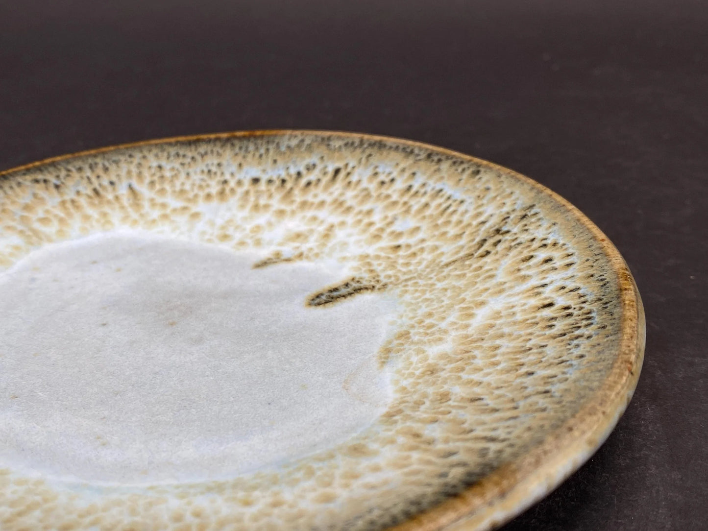 Kato Mino Ware Porcelain Bowl and Plate: Japanese Speckled Glaze Art Pottery