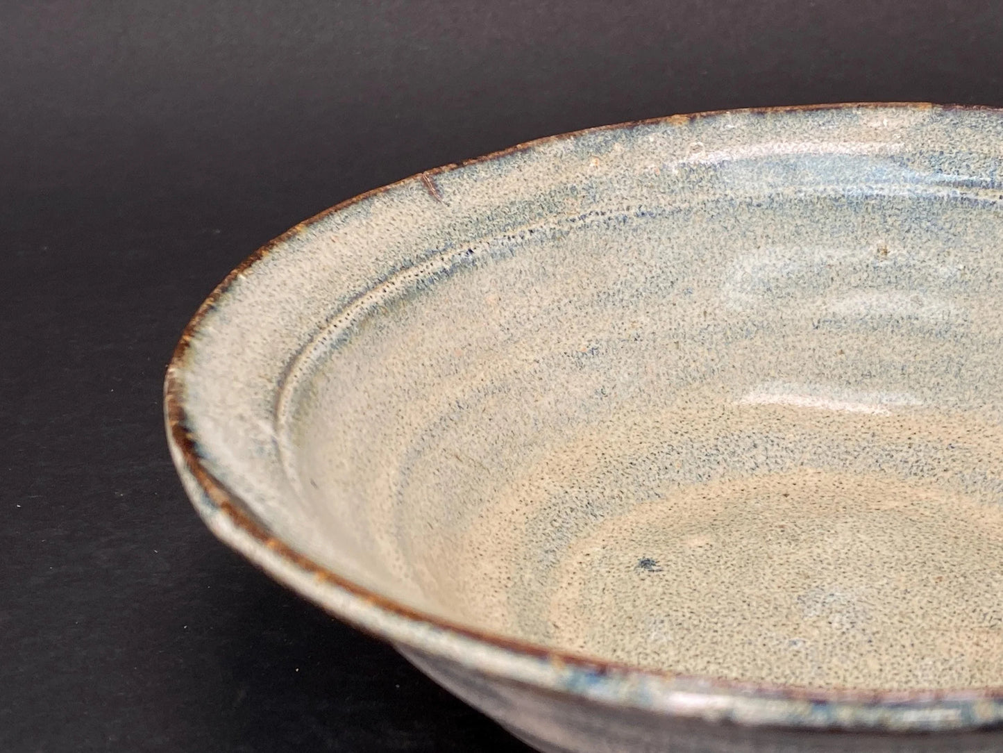Kato Mino Ware Porcelain Bowl and Plate: Japanese Speckled Glaze Art Pottery